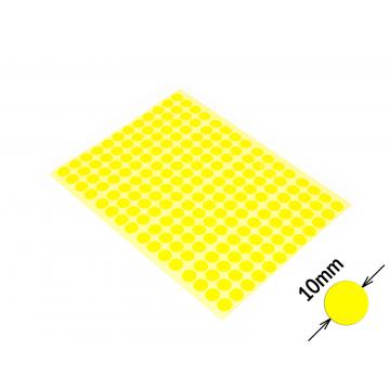 Autocollants de signalisation colorés circulaires sans impression 10mm jaune