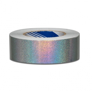 Bande holographique auto-adhésive 2 points - largeur 5cm - argenté