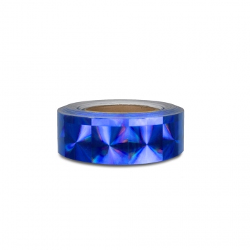 Bande adhésive holographique motif 4 carrés - largeur 5cm - bleu