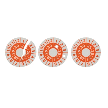 Autocollant d'étalonnage 2025, 2026, 2027, 2028, 2029, 2030 orange 12mm