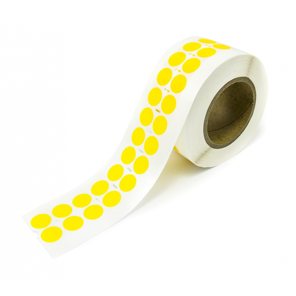 Autocollant circulaire jaune non-résiduel VOID à haute adhérence 20mm