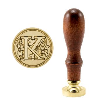 Cachet à cire (timbre) en laiton - lettre décorative K