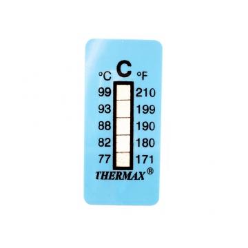 Bande autocollante de thermomètre/indicateur non réversible 77-99°C