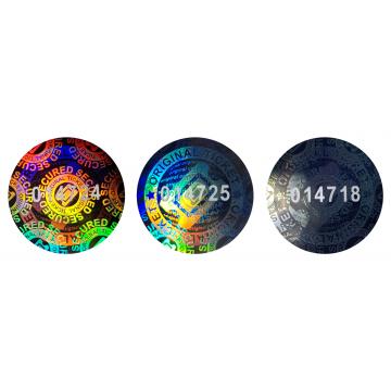 Autocollants holographiques avec numérotation pour la production de billets et de tickets, cercle de 20mm
