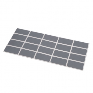 Autocollant effaçable gris mat rectangle 42mm x 23mm