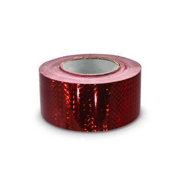 Ruban adhésif holographique 50mm, motif carré rouge