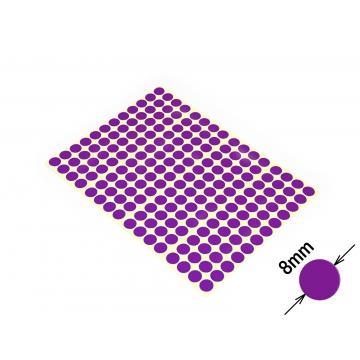 Autocollants de signalisation circulaires de couleur sans impression 8mm violet