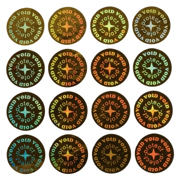 Sceau holographique circulaire Protect 11mm de diamètre en or