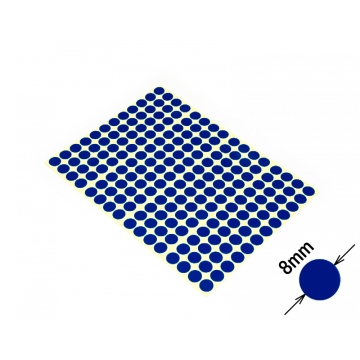 Autocollants de signalisation circulaires de couleur sans impression 8mm bleu