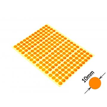 Autocollants de signalisation colorés circulaires sans impression 10mm orange