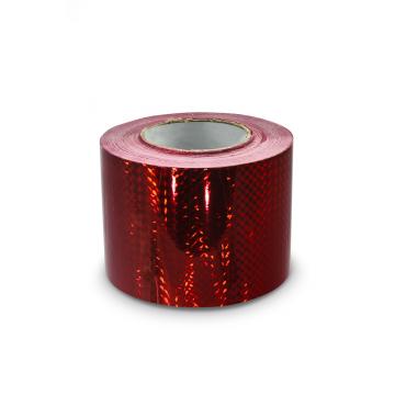 Ruban adhésif holographique 100 mm, motif carré rouge