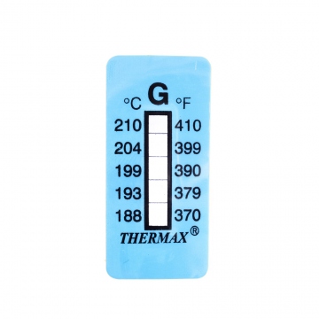 Bande autocollante de thermomètre/indicateur non réversible 188-210°C