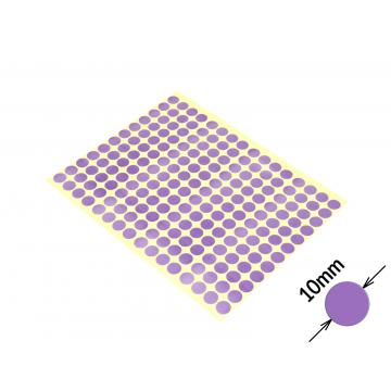 Autocollants de signalisation circulaires colorés sans impression 10mm violet clair