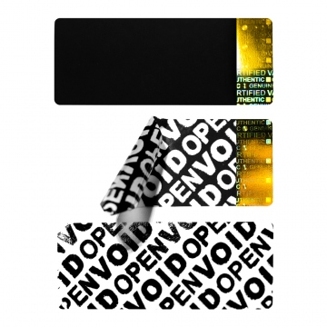 Étiquettes de licence (série) VOID noir avec hologramme doré 50x20mm