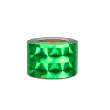 Ruban adhésif hologramme motif 4 carrés - largeur 10cm - vert