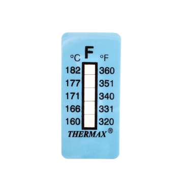 Bande autocollante de thermomètre/indicateur non réversible 160-182°C
