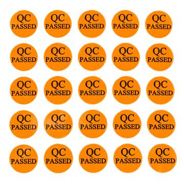 QC PASSED PVC autocollant rond 10mm orange