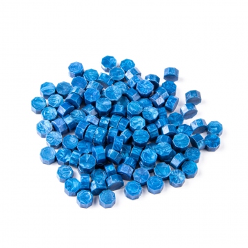 Cire d'étanchéité bleue métallique - granulée 30g - Type 21