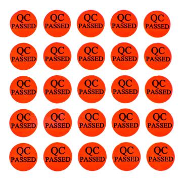 QC PASSED PVC autocollant rond 10mm rouge