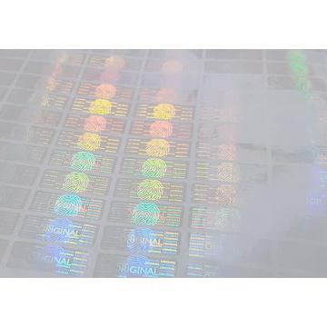 Sticker holographique transparent original avec motif d'empreinte digitale 25x10mm