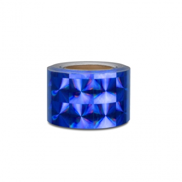Ruban adhésif holographique motif 4 carrés - largeur 10cm - bleu