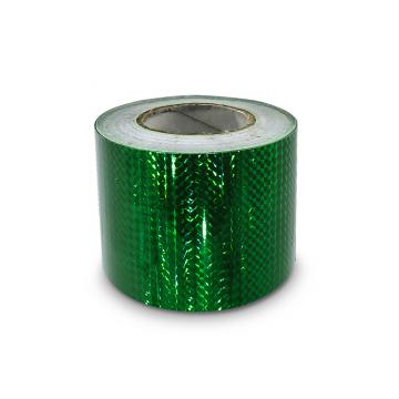 Ruban adhésif holographique 100 mm, motif de carrés verts