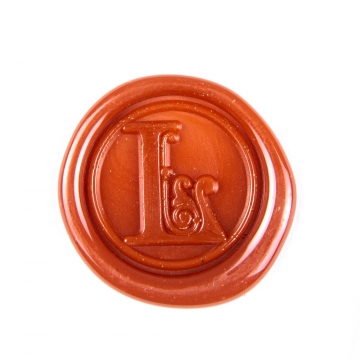 Cachet manuel (sceau) en cire - lettre décorative L