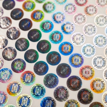 Autocollants holographiques avec numérotation pour billets, tickets et bracelets, cercle de 13 mm