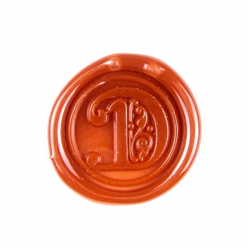 Cachet manuel (sceau) en cire - lettre décorative D