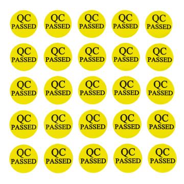 QC PASSED PVC autocollant rond 10mm jaune