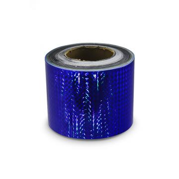 Ruban adhésif holographique 100 mm, motif de carrés bleus