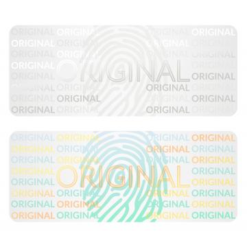 Sticker holographique transparent original avec motif d'empreinte digitale 25x10mm