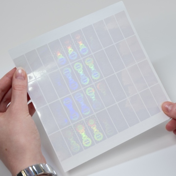 Hologramme transparent Étiquettes de boîtes originales 15x35mm