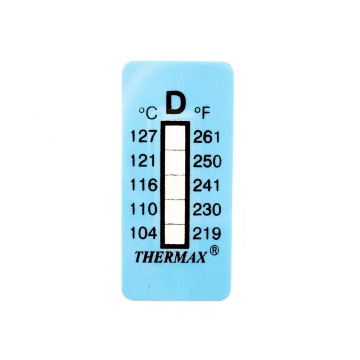 Bande autocollante de thermomètre/indicateur non réversible 104-127°C