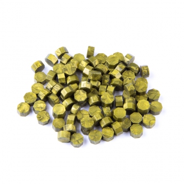 Cire d'étanchéité vert clair or métallique - granulés 30g - Type 17