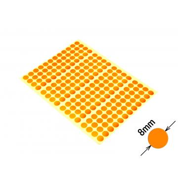 Autocollants de signalisation colorés circulaires sans impression 8mm orange