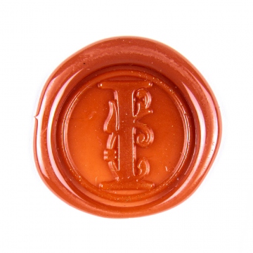 Cachet manuel (sceau) en cire - lettre décorative I