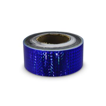 Ruban adhésif holographique 50mm, motif carré bleu